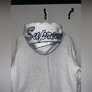 Real Grey Supreme Zip up sweater.